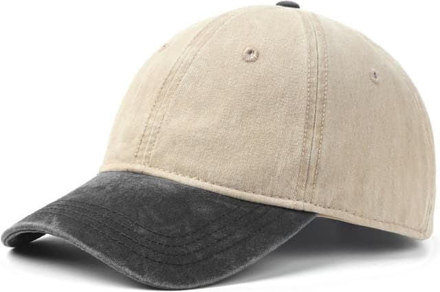 Detalle de Zylioo XL/XXL Washed Cotton Baseball Cap (Big Heads) with Adjustable Back Closure