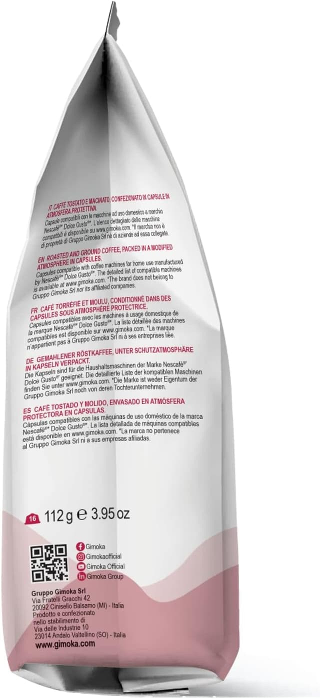 Detalle de Gimoka capsule compatibili con Nescafé Dolce Gusto, gusto intenso (64 capsule totali) • Intensità 11