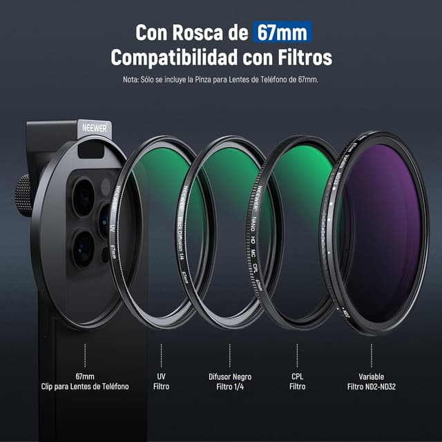 Thumbnail 5 de NEEWER Clip de Filtro de Lente 67mm para iPhone