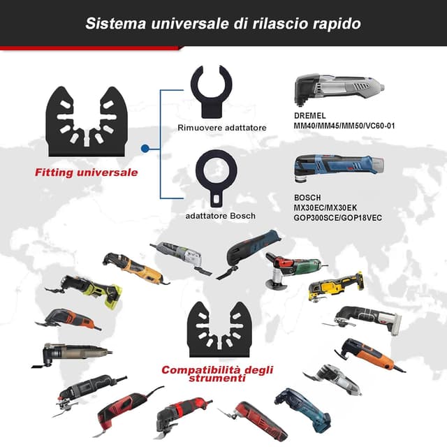 Thumbnail 6 de Set BATIOPV da 22 lame per utensile multifunzione con attacchi universali