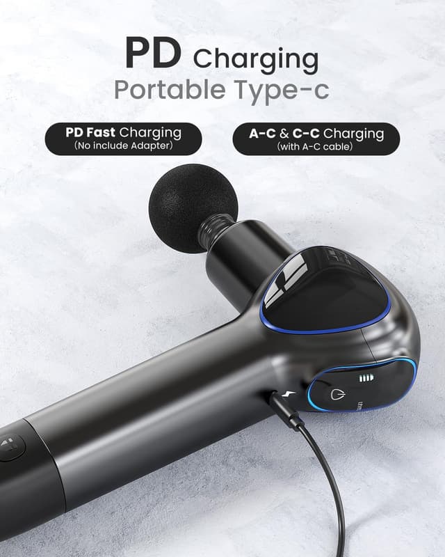 Detalle 2 de RENPHO Reach Pistolet de massage 5 vitesses