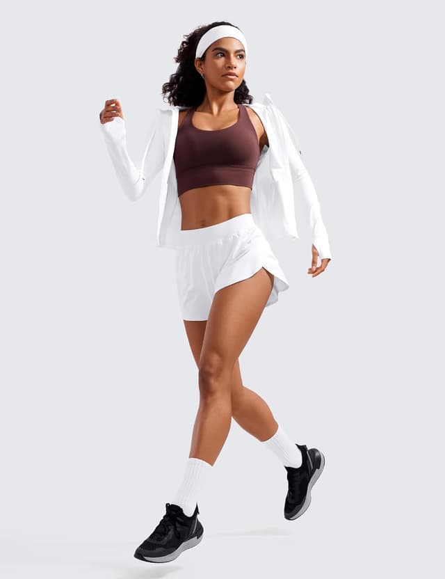 Detalle de CRZ YOGA pantaloncini da corsa vita alta con spacco alto e asciugatura rapida