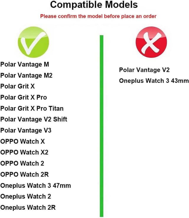 Detalle de FYISWHO 22mm Magnetic Nylon Watch Strap (Polar Vantage / Grit X, OPPO Watch X2 & Oneplus Watch 3 47mm compatible)
