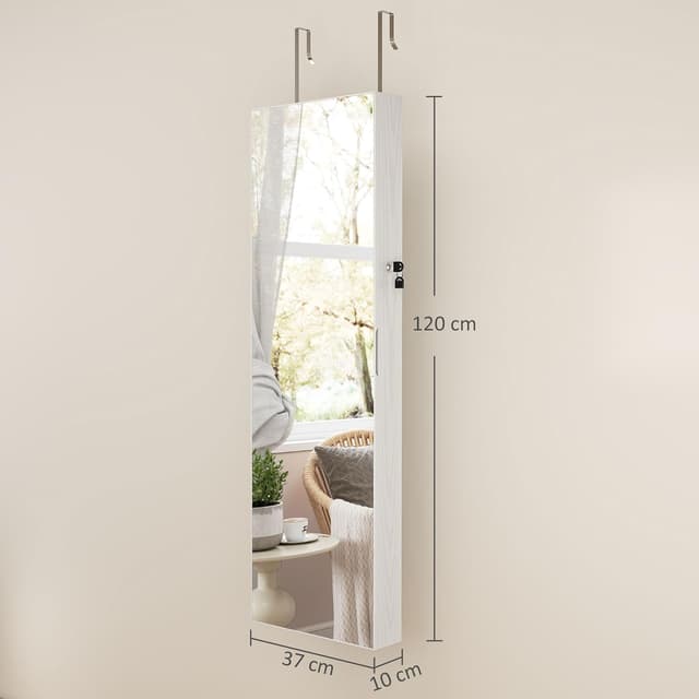 Thumbnail 6 de HOMCOM Espejo Joyero con Luz LED 37x10x120 cm