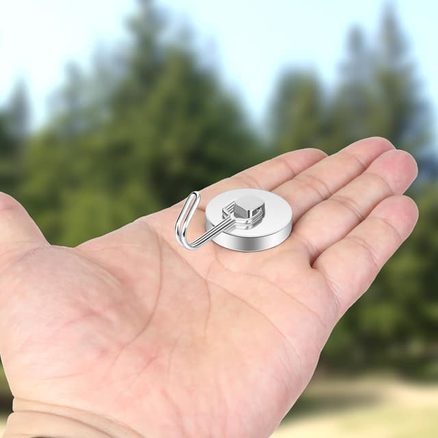 Detalle de Neosmuk Swing Magnethaken Silber (40 kg) – extra starker magnetischer Haken für Werkstatt, Wohnmobil & Spind-Organizer