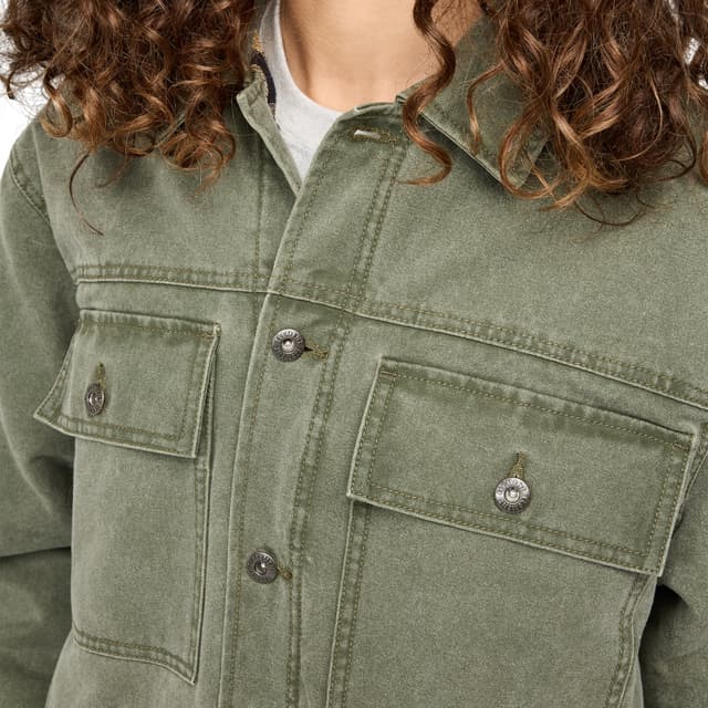 Detalle 2 de Element Chaqueta de hombre Trucker Canvas Element en lona con algodón reciclado