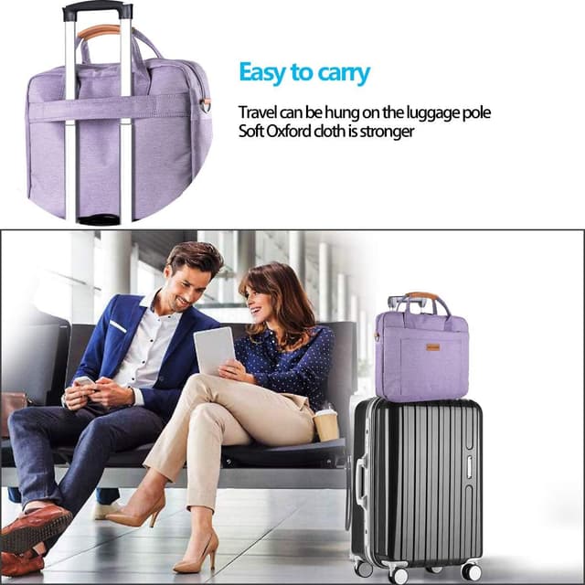 Detalle de DOB SECHS Laptoptasche bis 17–17,3 Zoll (violett) – Laptop-Sleeve mit gepolstertem Innenfach