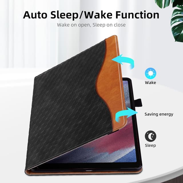 Detalle 2 de Vkooer Schutzhülle für Samsung Galaxy Tab A9+ 11 Zoll (SM-X210/X215/X216) – PU-Folio Cover mit Auto Schlaf/Wachfunktion, schwarz