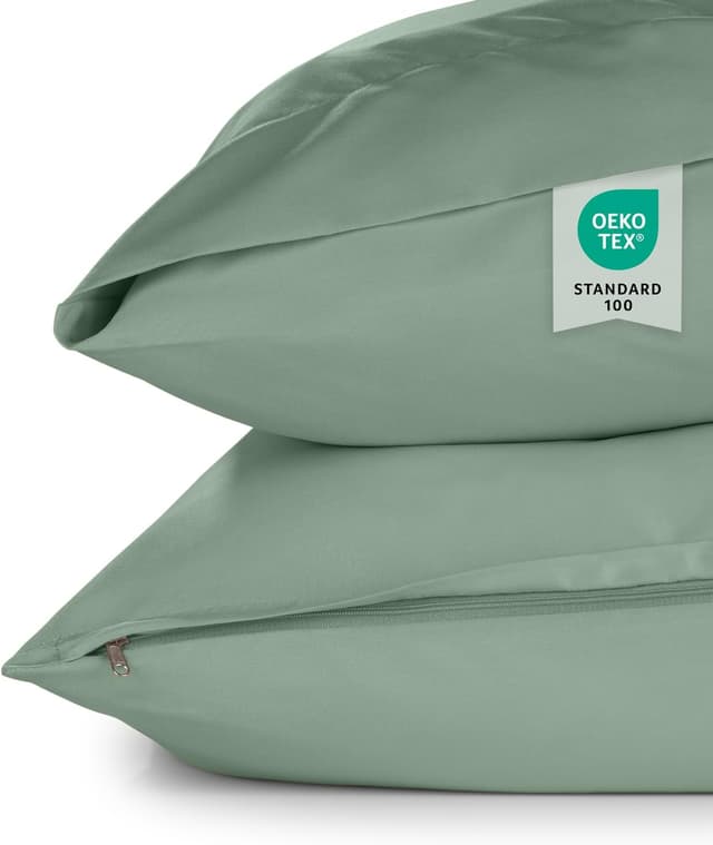 Detalle de Blumtal Kissenbezug 40 x 60 cm (2er-Pack) – 100% Mikrofaser, Oeko-TEX geprüft, fusselfrei & waschmaschinenfest