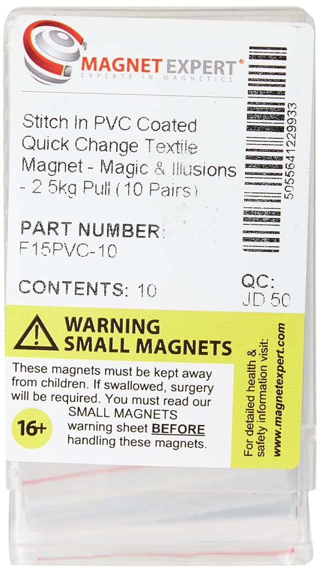 Detalle de First4magnets Stitch In en PVC aimanté à changement rapide (10 paires) – pour couture, arts et bricolage