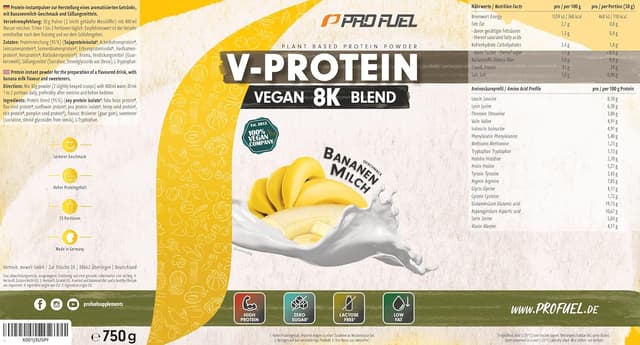 Thumbnail 5 de V-Protein 8K Blend Banane – Veganes Proteinpulver