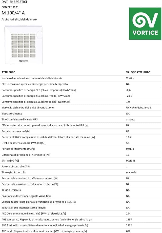 Thumbnail 3 de Vortice 11221 Aspiratore 18 W 🌀