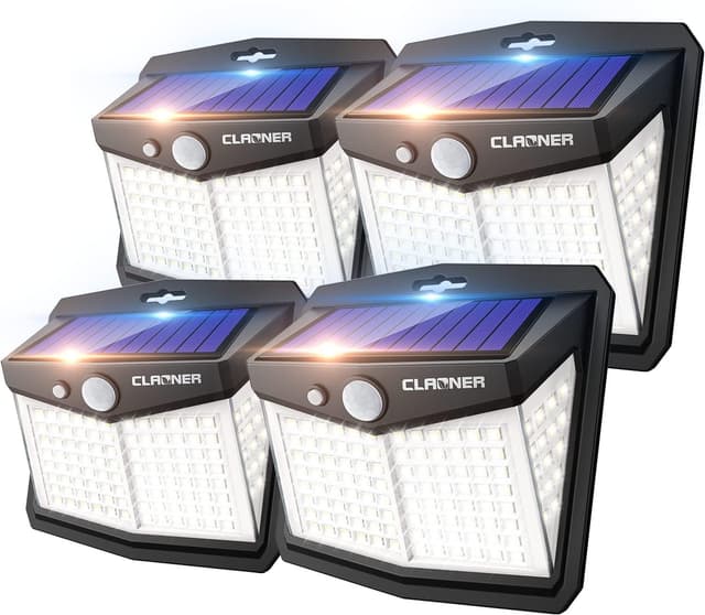 Detalle de CLAONER Solar Lights Outdoor 4-pack with motion sensor