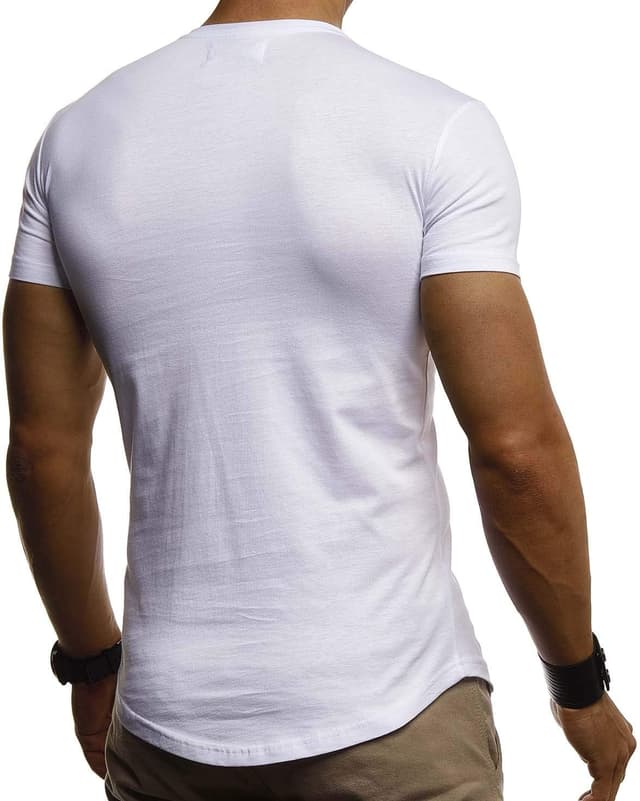 Detalle de Leif Nelson Herren Casual T-Shirt mit Rundhalsausschnitt – alltagstauglich kombinierbar