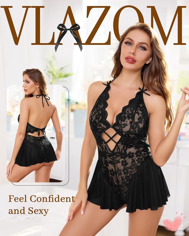 Thumbnail 1 de Vlazom Babydoll en dentelle sans bretelles