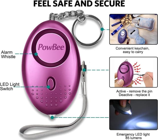 Detalle de Personal Safety Alarm Keychain 3 Pack 150dB