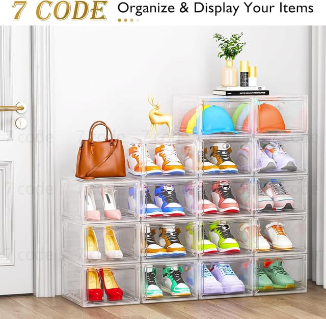 Detalle 2 de Thickened Clear Shoe Storage Organizer 6-Pack ๐