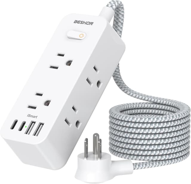 Imagen de BESHON Power Strip 5ft 6 Outlets 🔌 en OfertitasTOP