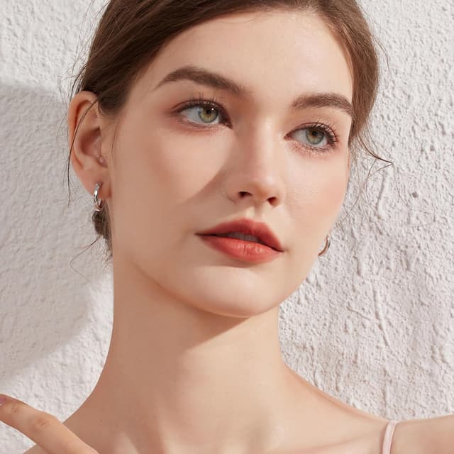 Thumbnail 6 de jiamiaoi Weißgold-plattierte Creolen aus 925 Sterling Silber (nickelfrei) – große Damen-Ohrringe in 30/40/50 mm