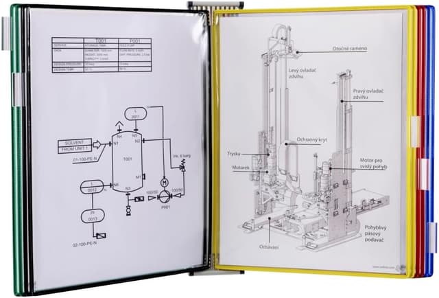 Detalle de Djois 413109 – Support mural métallique pour documents A3 avec 10 pochettes Tarifold