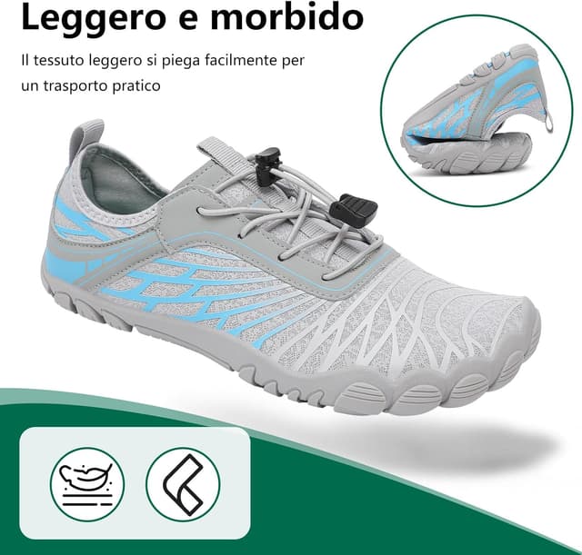 Detalle de SAGUARO Scarpe Barefoot minimaliste da donna pieghevoli e ad asciugatura rapida (35-43 EU)