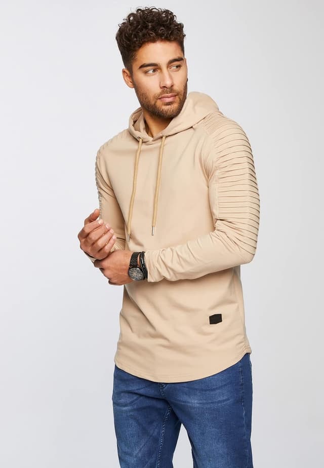 Detalle de Leif Nelson felpa con cappuccio uomo LN-6369 con cappuccio: comoda e versatile per l’uso quotidiano