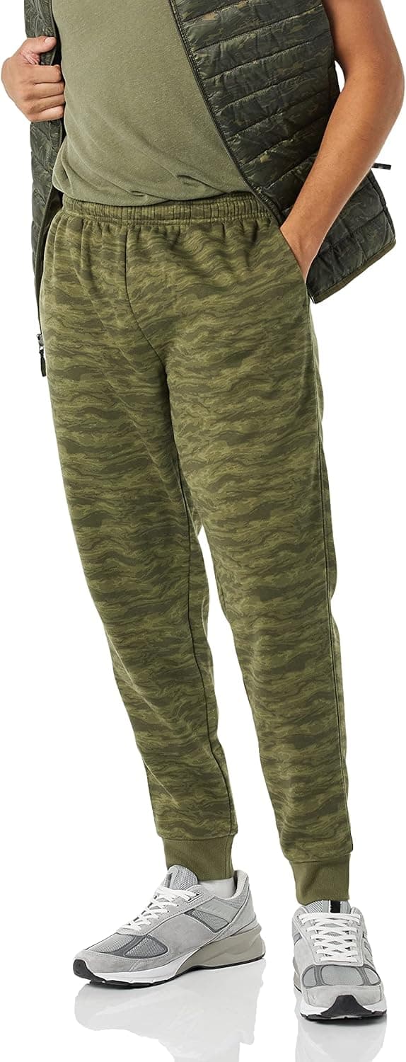 Detalle de Amazon Essentials Men’s Relaxed-Fit Fleece Jogger Sweatpants with Elastic Waist