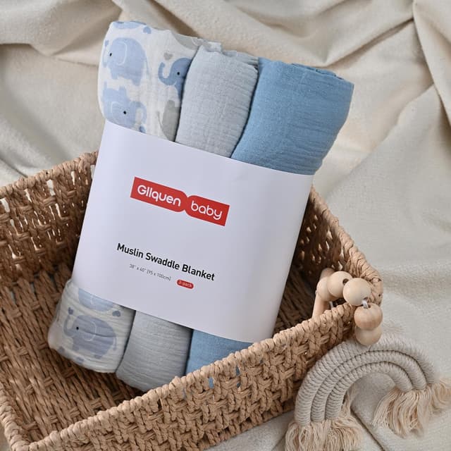 Thumbnail 6 de GLLQUEN BABY muslin swaddle blanket 95x100cm