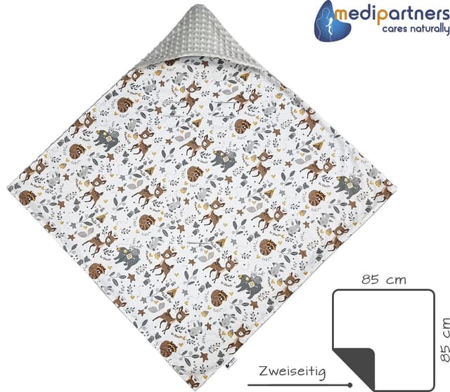 Detalle 1 de Medi Partners Einschlagdecke Baby 85x85 cm Baumwolle Minky