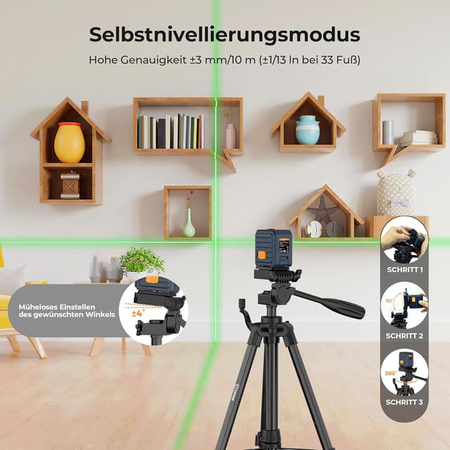 Thumbnail 4 de CIGMAN CM-G01T Kreuzlinienlaser 30 m mit Stativ