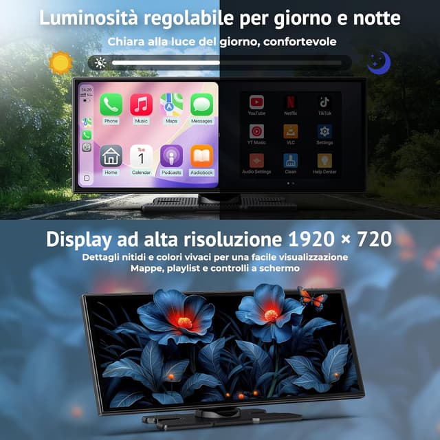 Thumbnail 6 de Schermo CarPlay wireless da 10,25” con Netflix e YouTube + telecamera retromarcia AHD