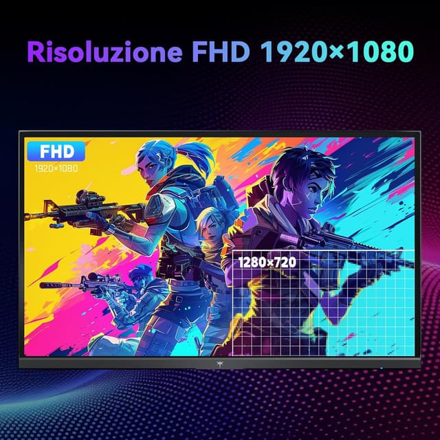 Detalle de KTC Gaming Monitor 24 pollici FHD 144Hz/120Hz con pannello IPS e protezione luce blu