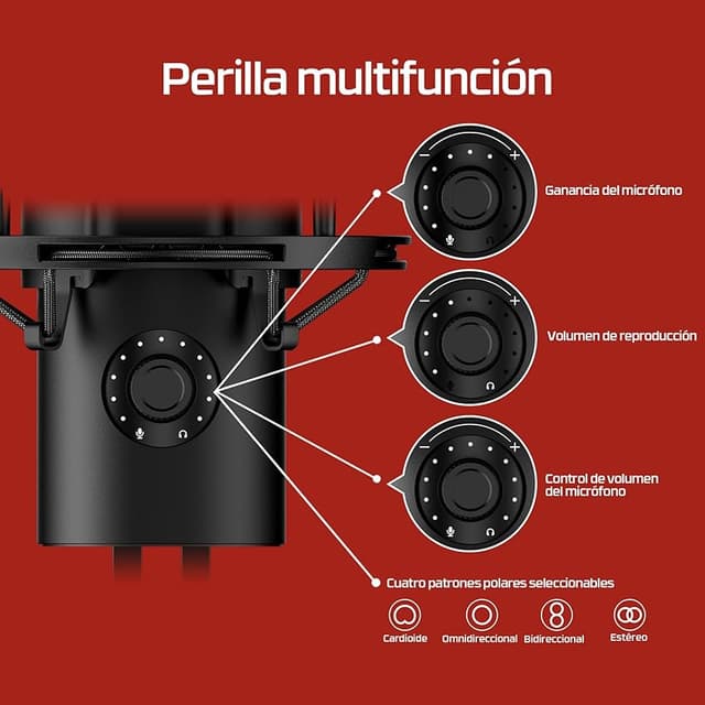 Detalle 2 de HyperX Quadcast 2 Frost — micrófono USB para streaming 🎤