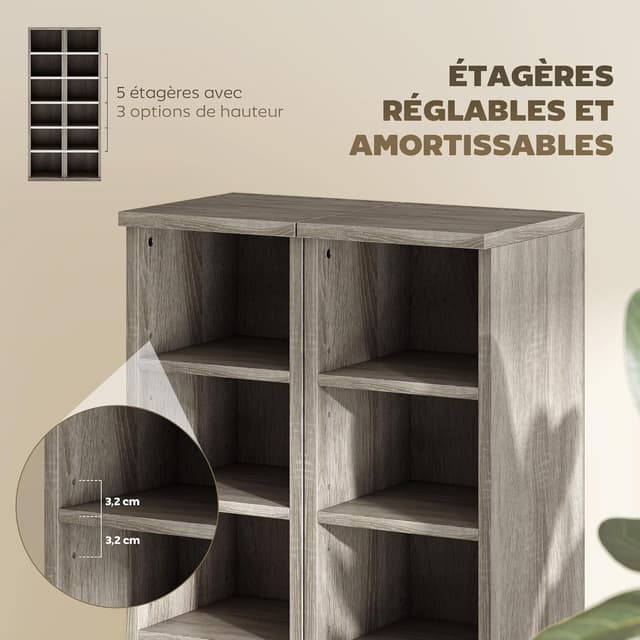 Detalle 2 de HOMCOM étagère colonne pour CD, 204