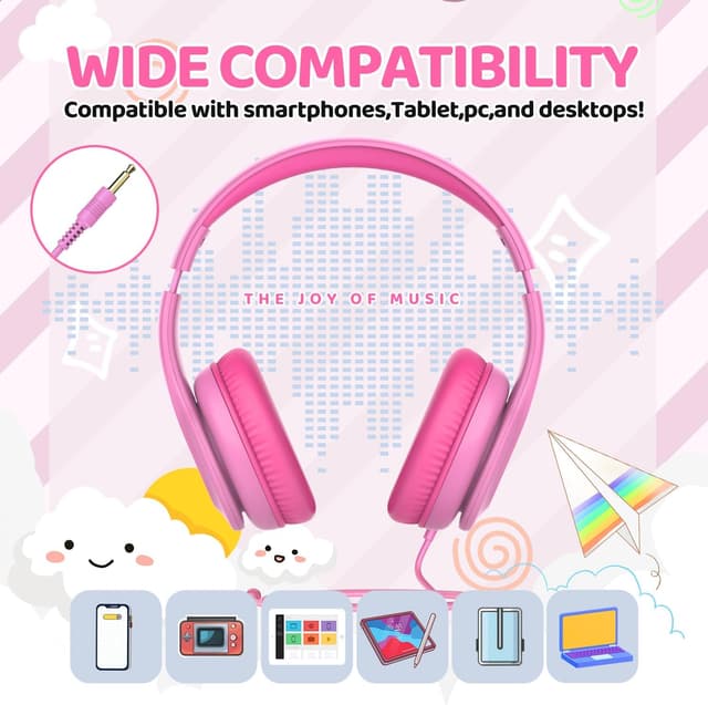 Detalle 2 de JoySpark Kids Headphones 85dB volume limit