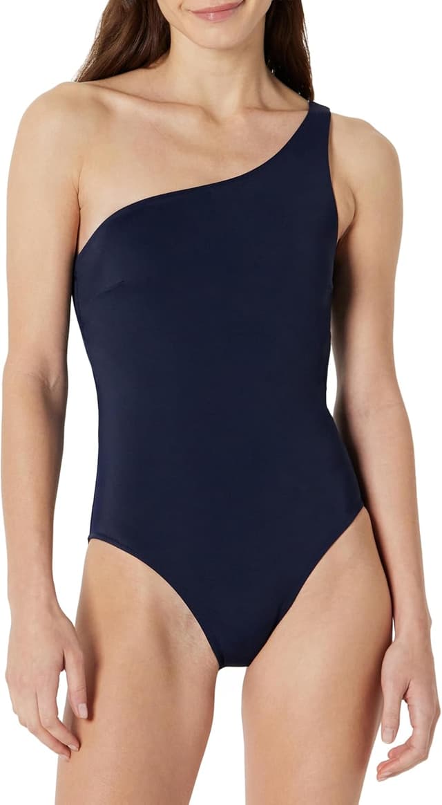 Detalle de Amazon Essentials Damen Badeanzug mit einer Schulter – einteiliger Slim-Fit mit Büstenheber