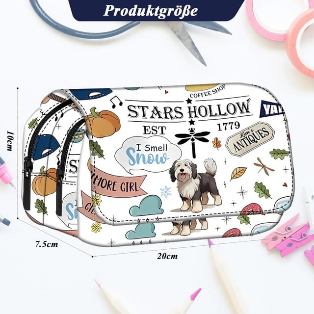 Thumbnail 6 de Clyrax Federmäppchen mit Gilmore-Muster – großes Schlamperetui für Schule, Reise & Alltag