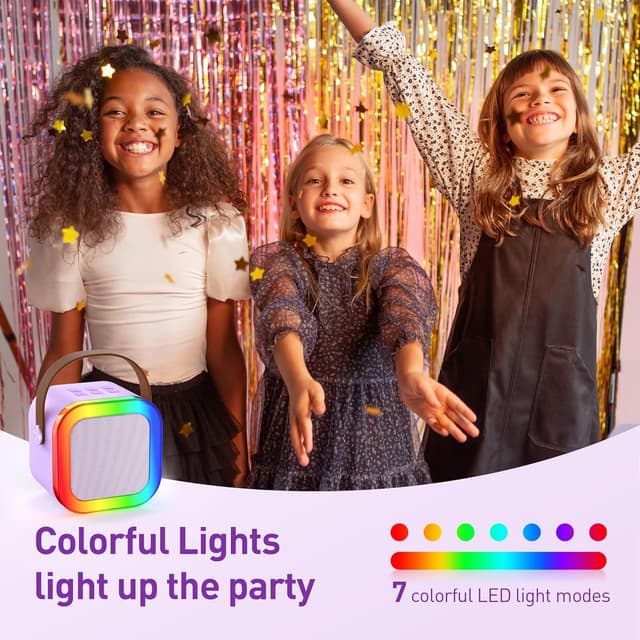 Detalle de Ankuka Microfono Bambini Karaoke Viola con Bluetooth e cambia voce