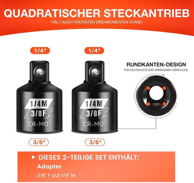 Thumbnail 2 de Stecknuss Adapter Set 3/8 auf 1/4 2-tlg.