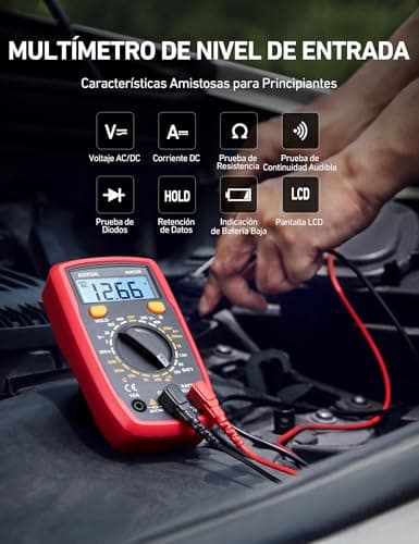Detalle 2 de AstroAI Multímetro Digital AstroAI (polímetro profesional) para CA/CC, resistencia y continuidad