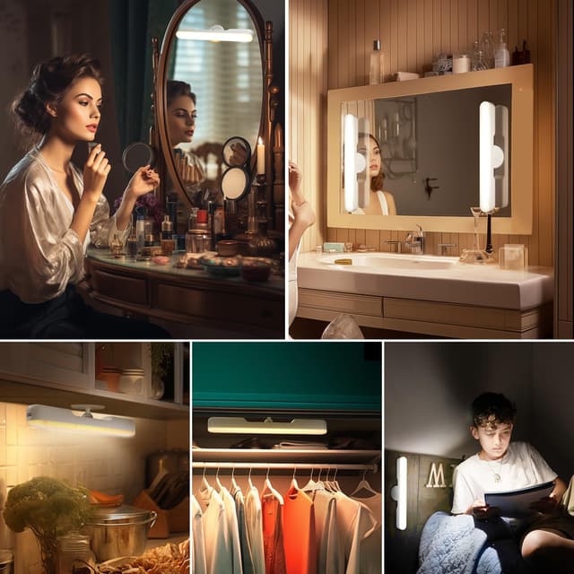 Detalle de LED Schminktisch Beleuchtung – dimmbares Vanity-Mirror Licht, 4000-mAh Akku (kabellos)