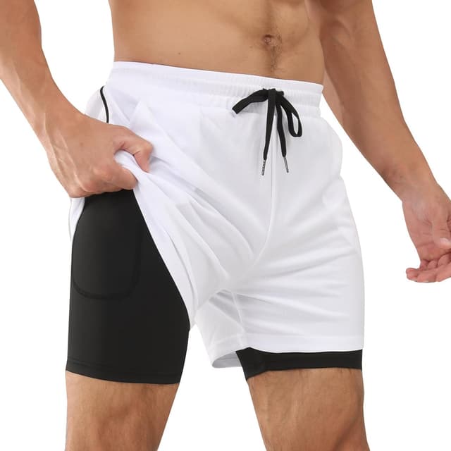 Detalle 2 de Comilaka 2 in 1 running shorts with phone pocket