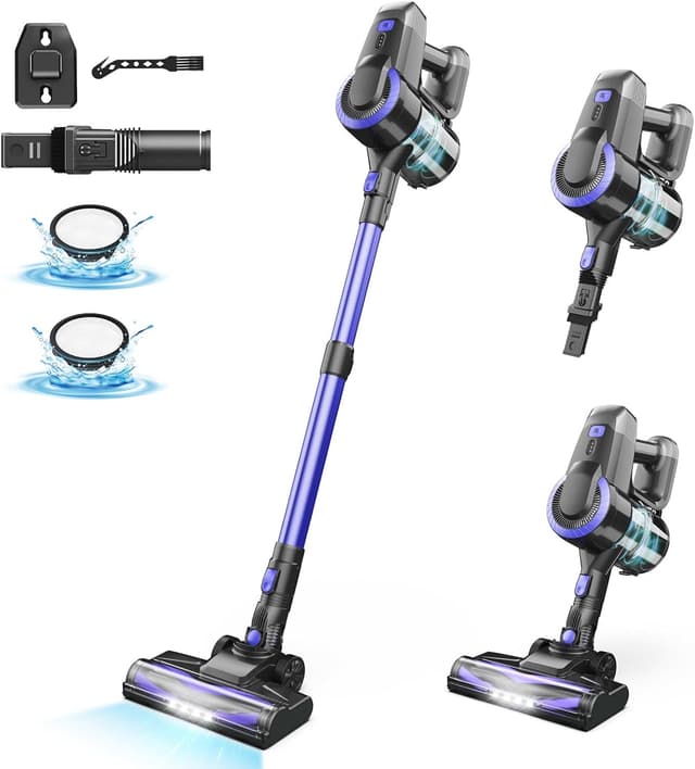 Detalle de Ziaggnar Aspirateur balai sans fil 6 en 1 (autonomie 55 min, 2 vitesses) pour poils d’animaux