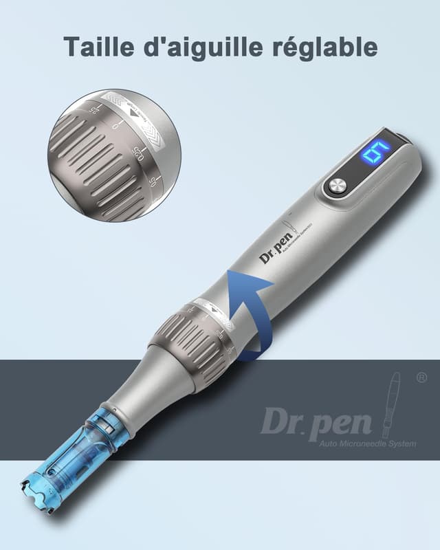 Detalle de Dr. Pen Ultima M8S microneedling sans fil – stylo de microneedling + 12 cartouches de rechange