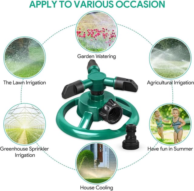 Detalle de HTLY SPR Automatic Garden Sprinkler (360° rotating, 3 arms)