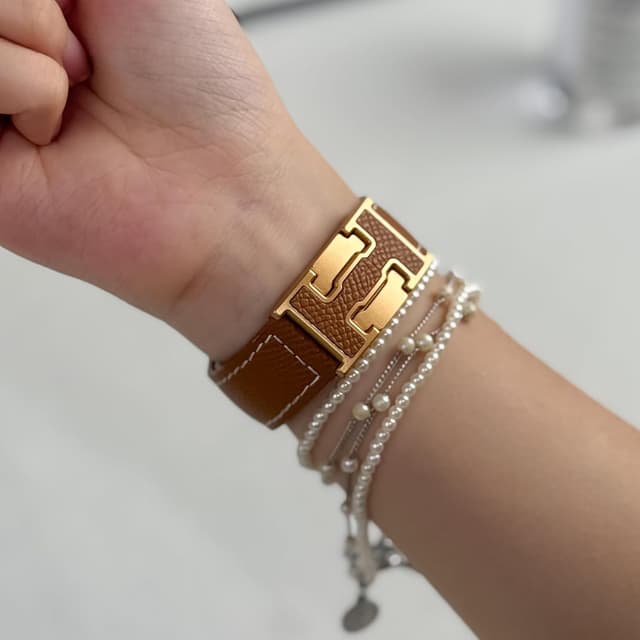 Thumbnail 5 de Apple Watch Designer Leather Band 49mm magnetic buckle