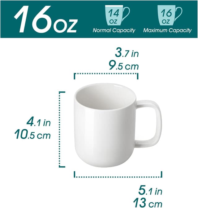 Detalle de vancasso Porcelain Coffee Mugs Set 6, 16 oz