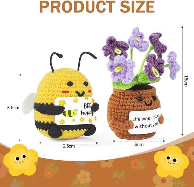 Detalle 2 de Vicloon Fleurs Positives – mini plante au crochet avec carte d’encouragement