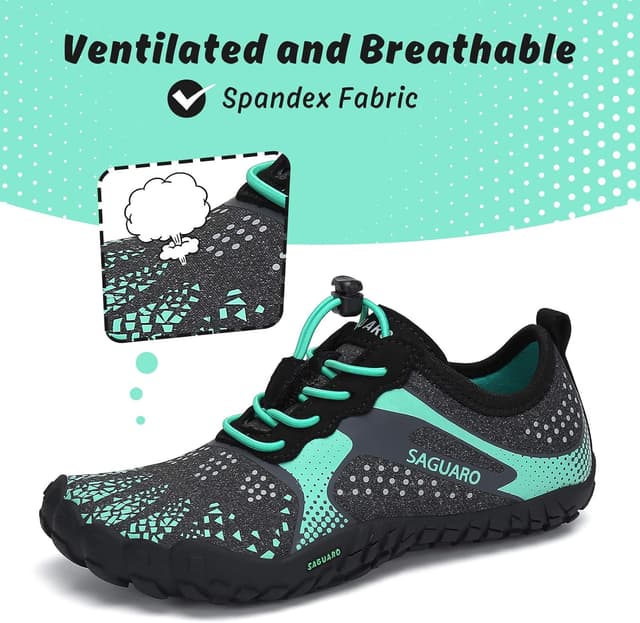 Detalle de SAGUARO Kinder Barfußschuhe (Schnell trocknend) – unisex, flexible Lauf- und Wanderschuhe, Gr. 24–36