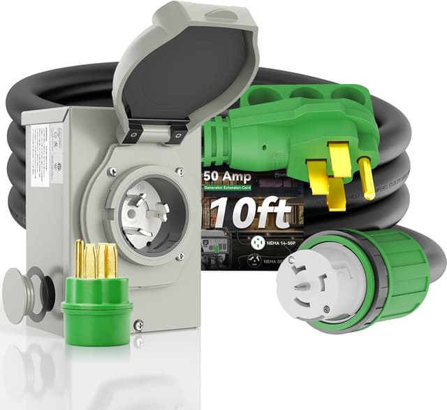 Imagen de RVINGPRO 50 Amp Generator Cord 30FT with Inlet Box 🔌 en OfertitasTOP
